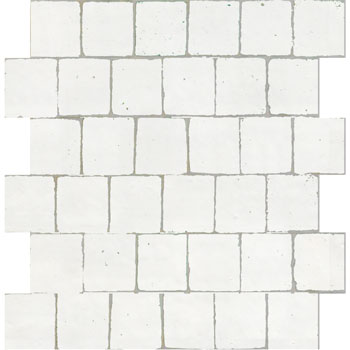 Mosaic House Moroccan tile Rceef BR 26 Polar White  solid zellige, mosaic, zellij, field, pattern, glaze, simple, classic, grid, squares 